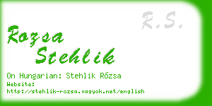 rozsa stehlik business card